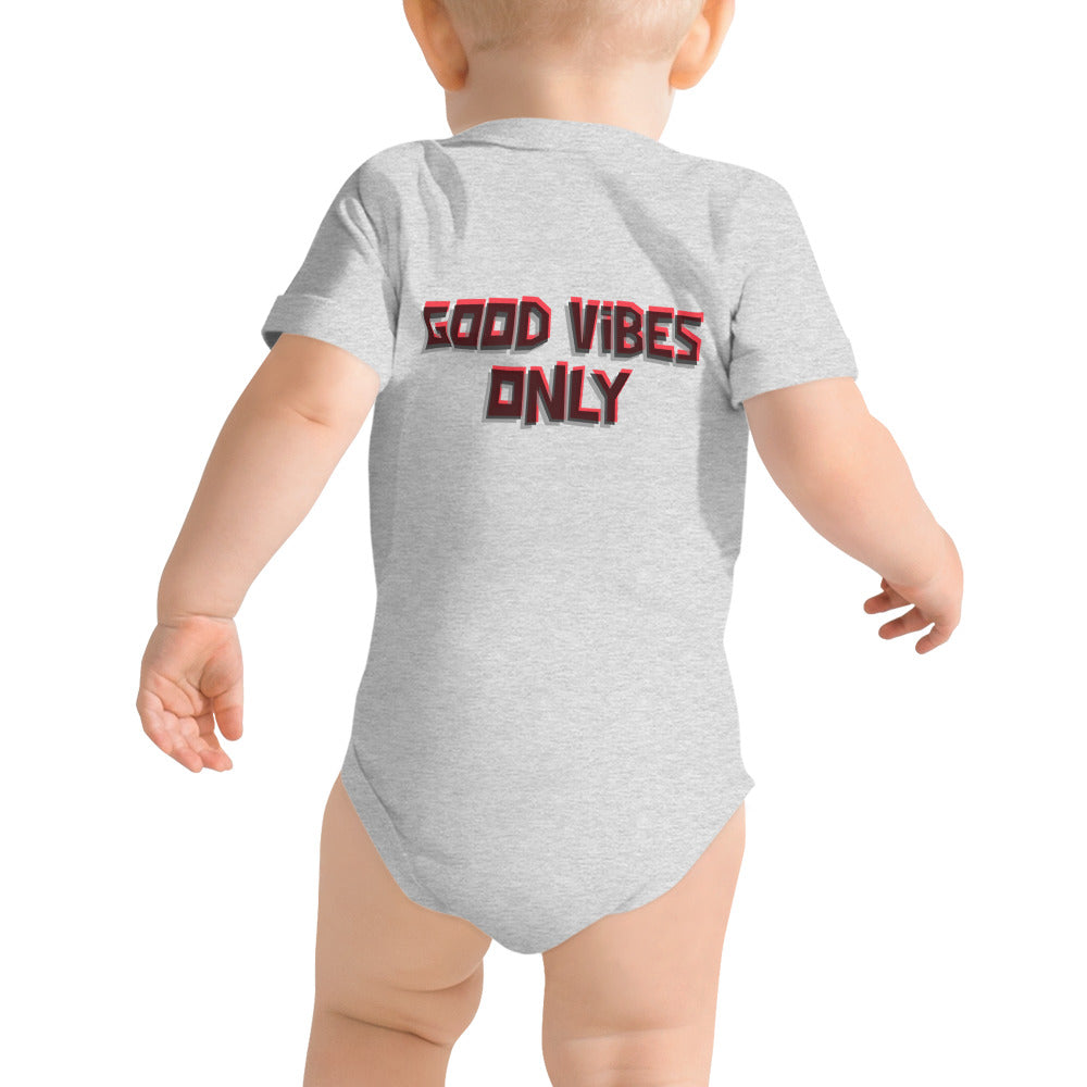 Good vibes only - Baby short sleeve one piece (back print)