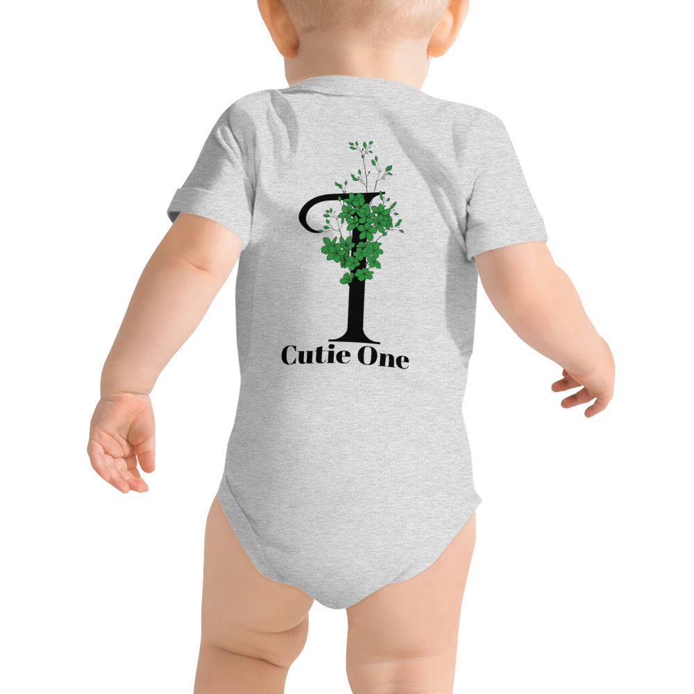 Cutie One - Baby short sleeve one piece (back print)