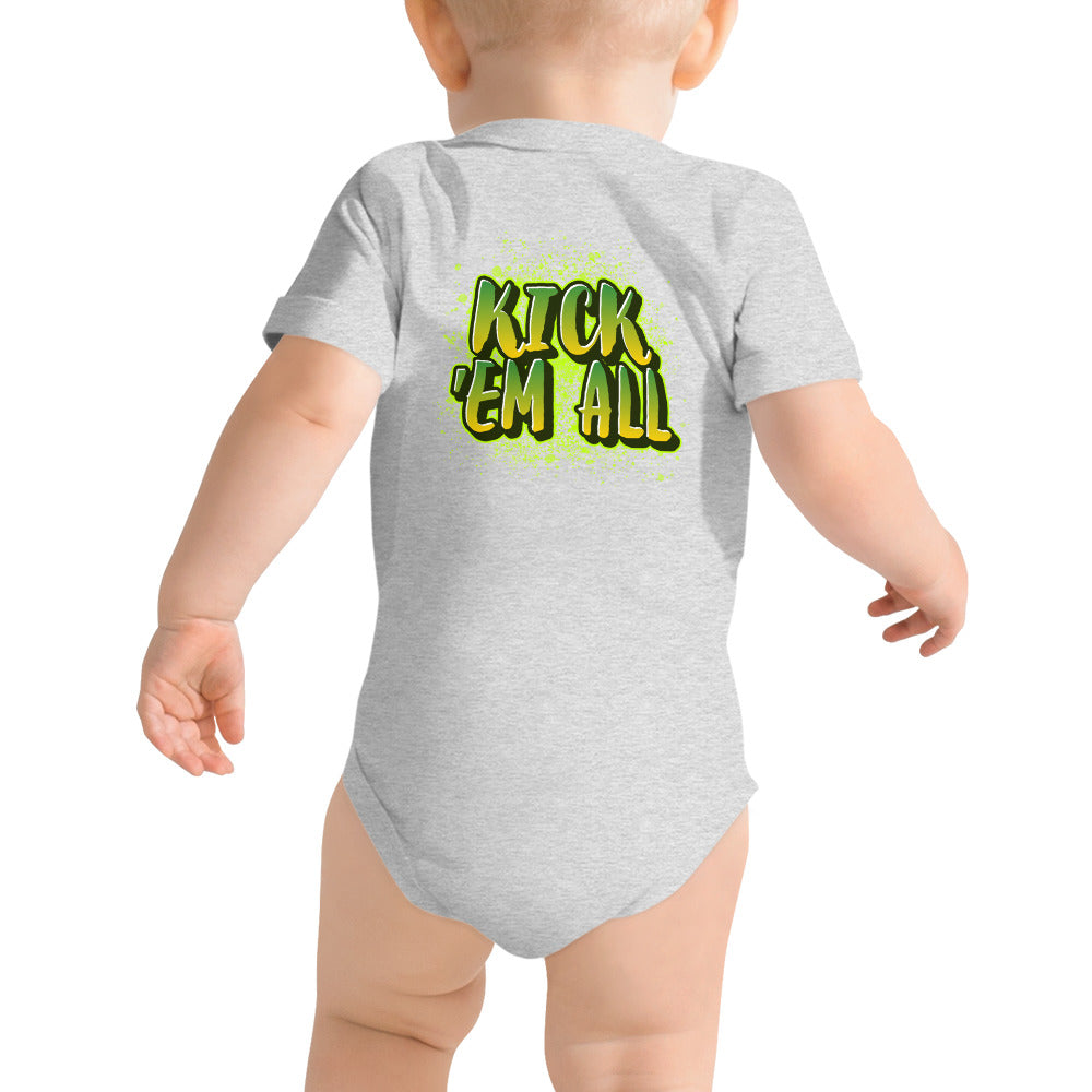 Kick'em all - Baby short sleeve one piece (back print)