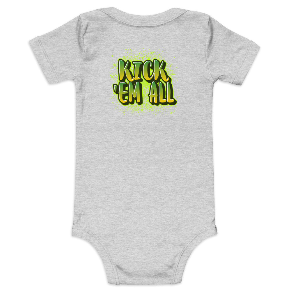 Kick'em all - Baby short sleeve one piece (back print)