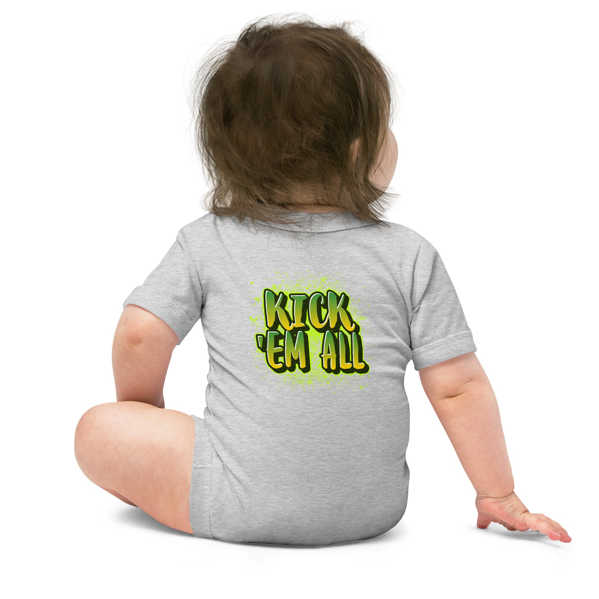 Kick'em all - Baby short sleeve one piece (back print)