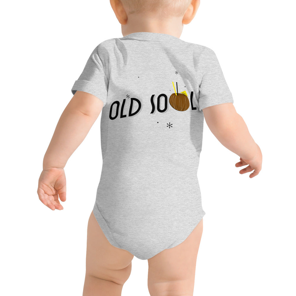 Old soul - Baby short sleeve one piece (back print)