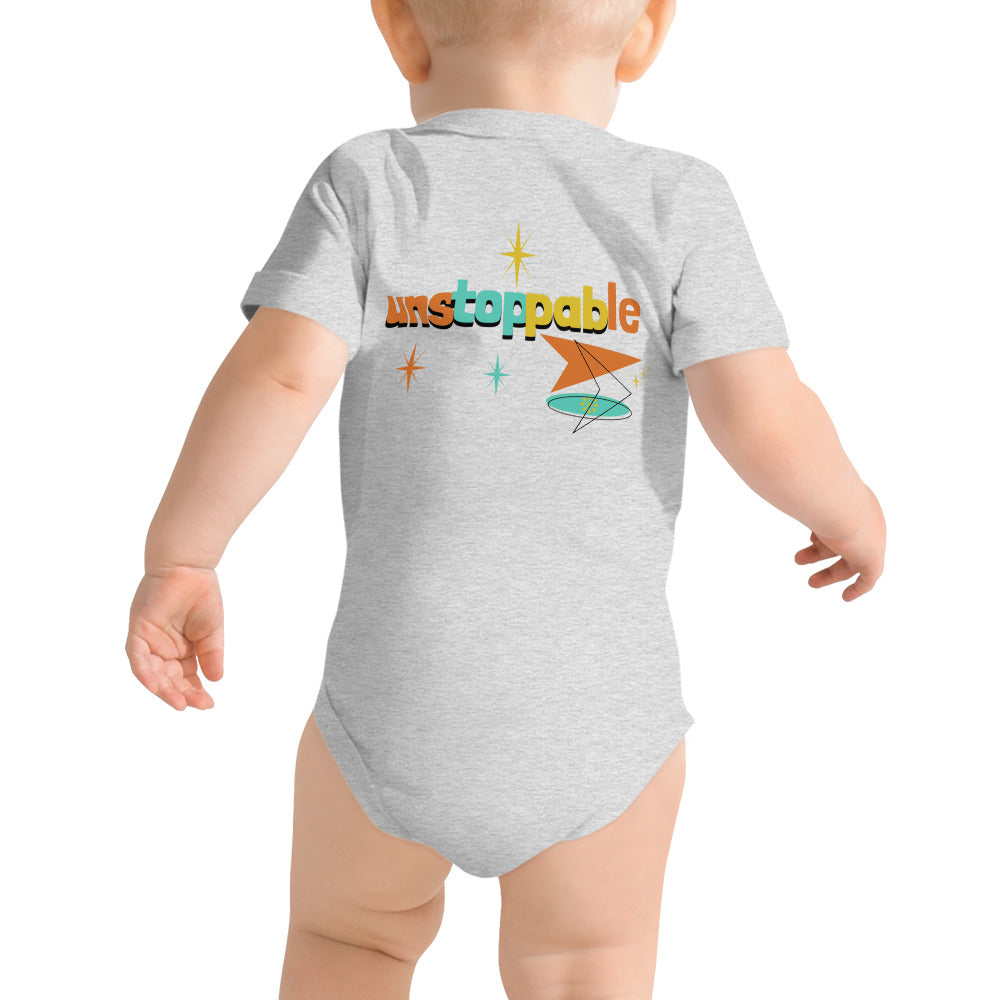 Unstoppable - Baby short sleeve one piece (back print)