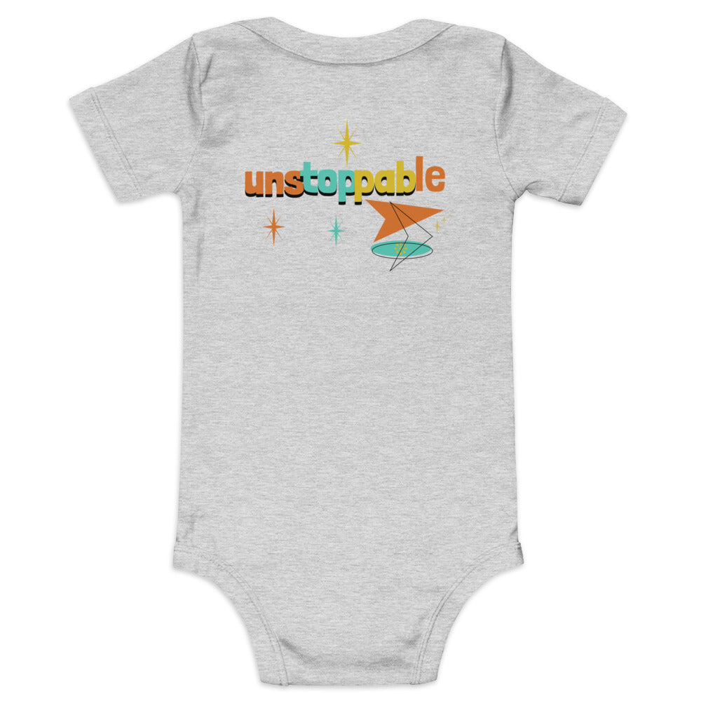 Unstoppable - Baby short sleeve one piece (back print)