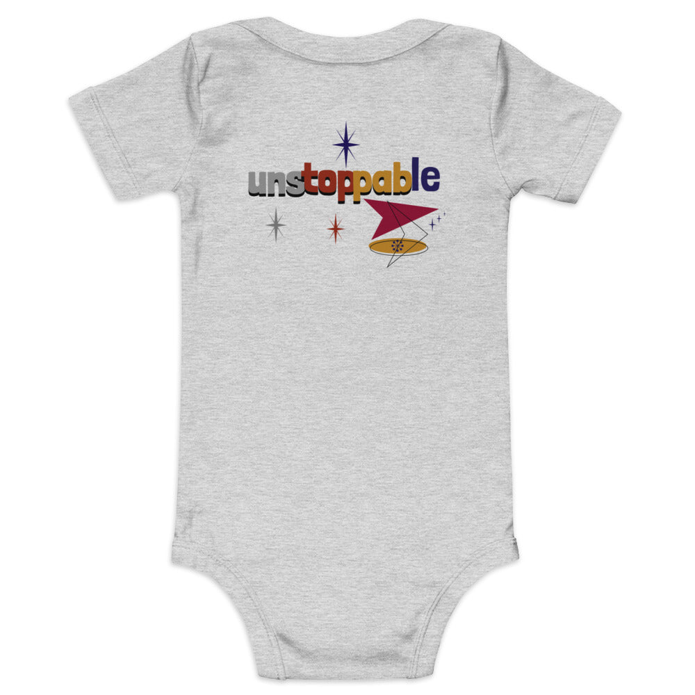 Unstoppable - Baby short sleeve one piece (back print)