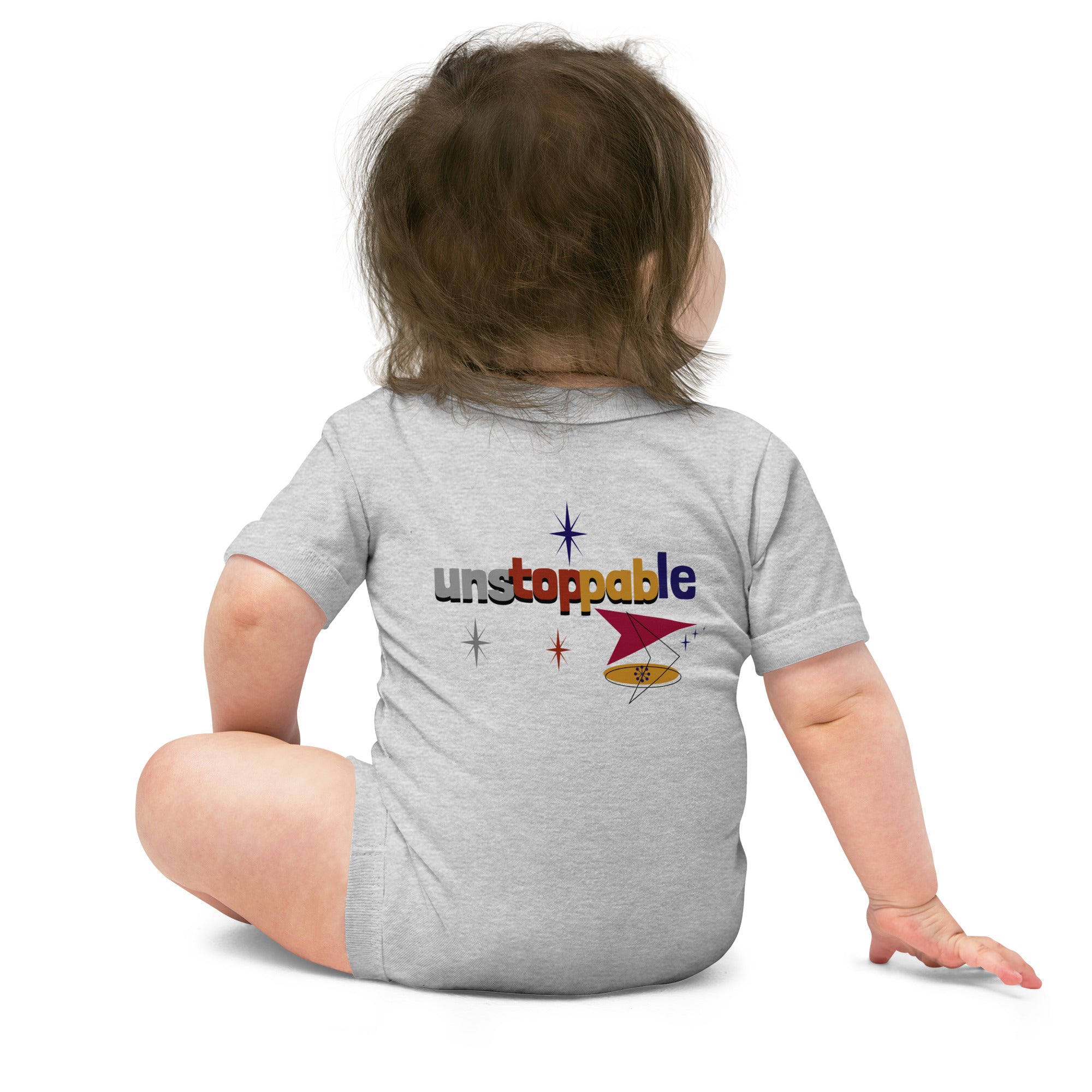 Unstoppable - Baby short sleeve one piece (back print)