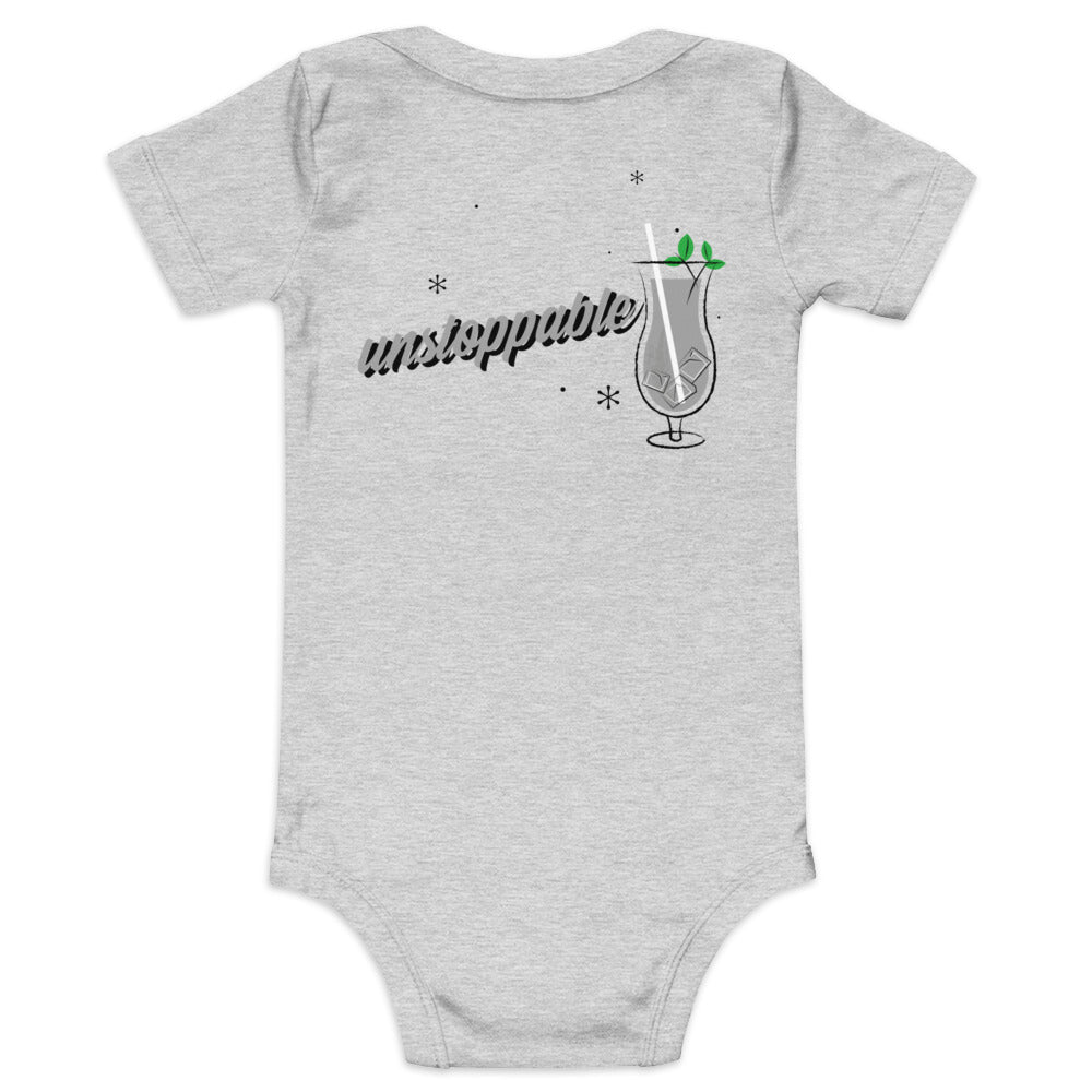 Unstoppable V - Baby short sleeve one piece (back print)