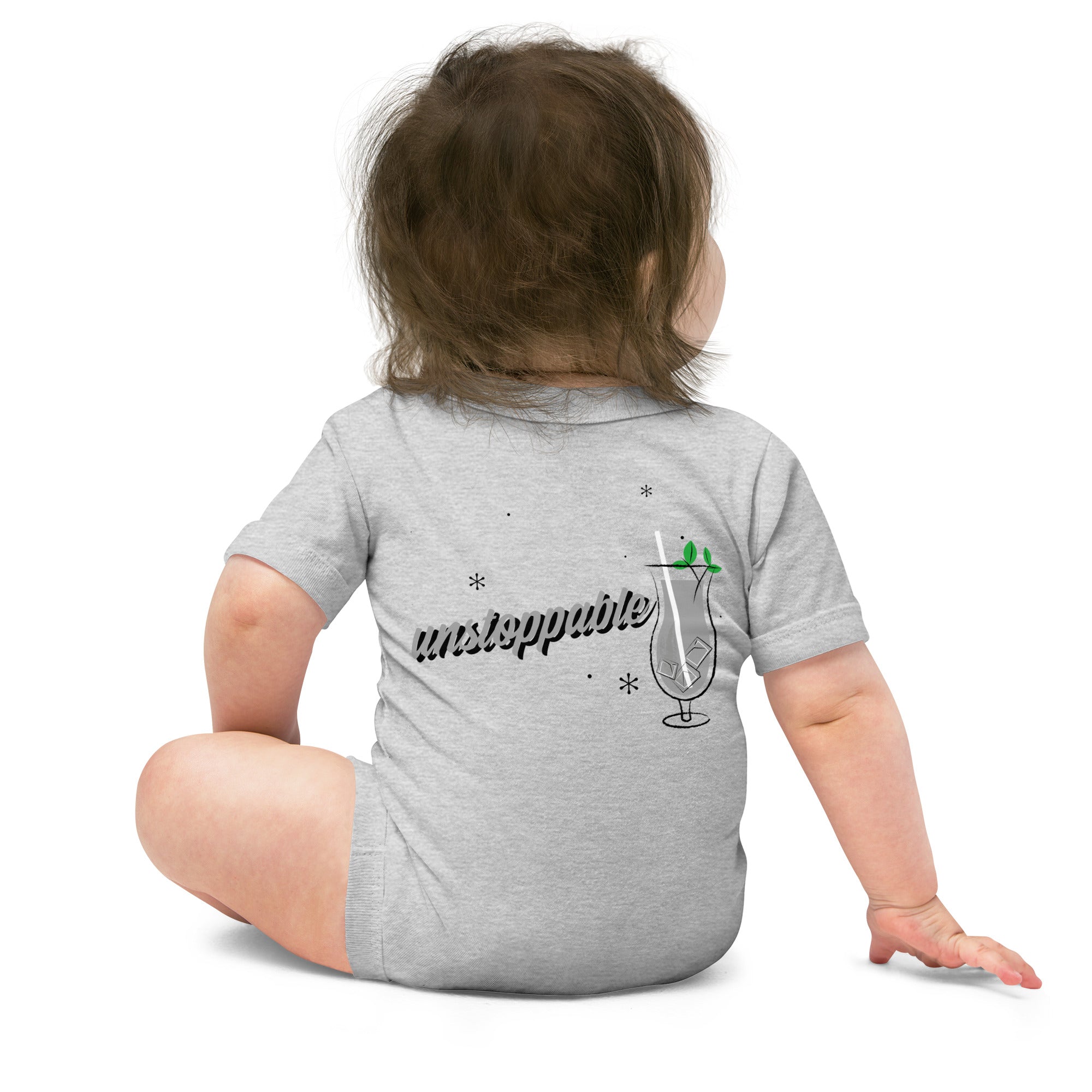 Unstoppable V - Baby short sleeve one piece (back print)