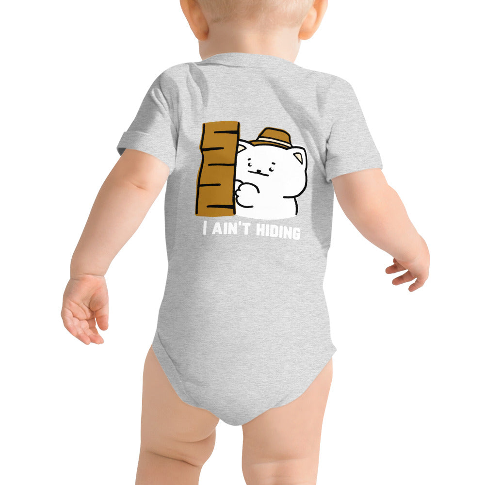 I ain't hiding - Baby short sleeve one piece (back print)