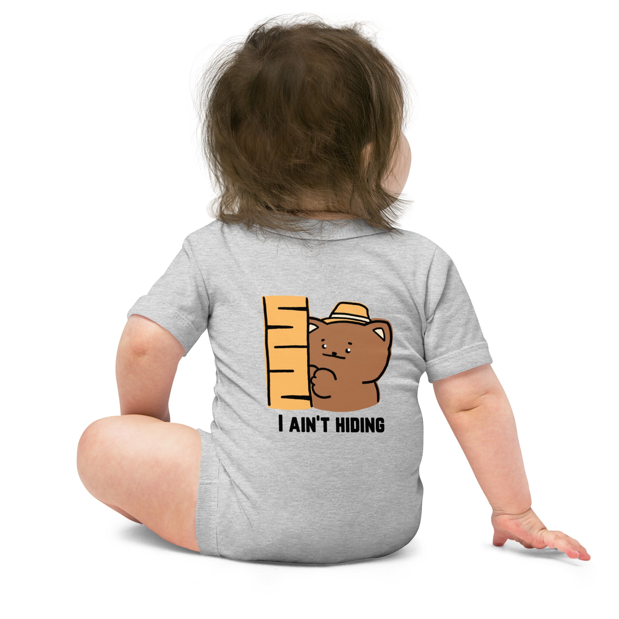 I ain't hiding - Baby short sleeve one piece (back print)