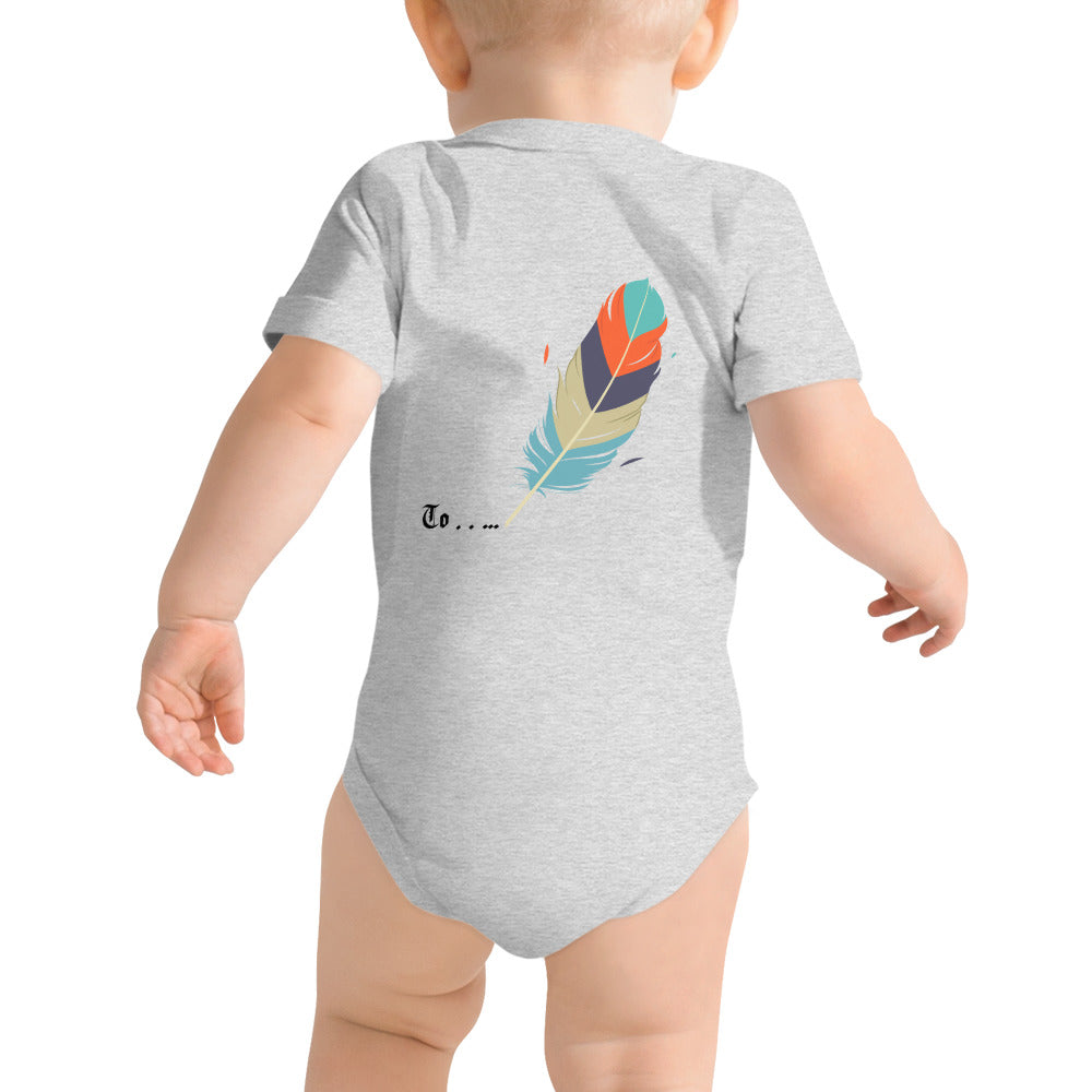 Feathers inspiration V2 - Baby short sleeve one piece (back print)