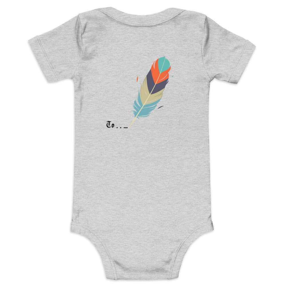 Feathers inspiration V2 - Baby short sleeve one piece (back print)