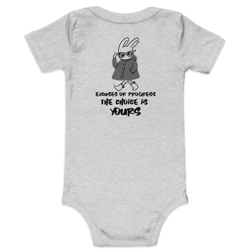 Excuses or Progress, the choice is yours  - Baby short sleeve one piece (back print)