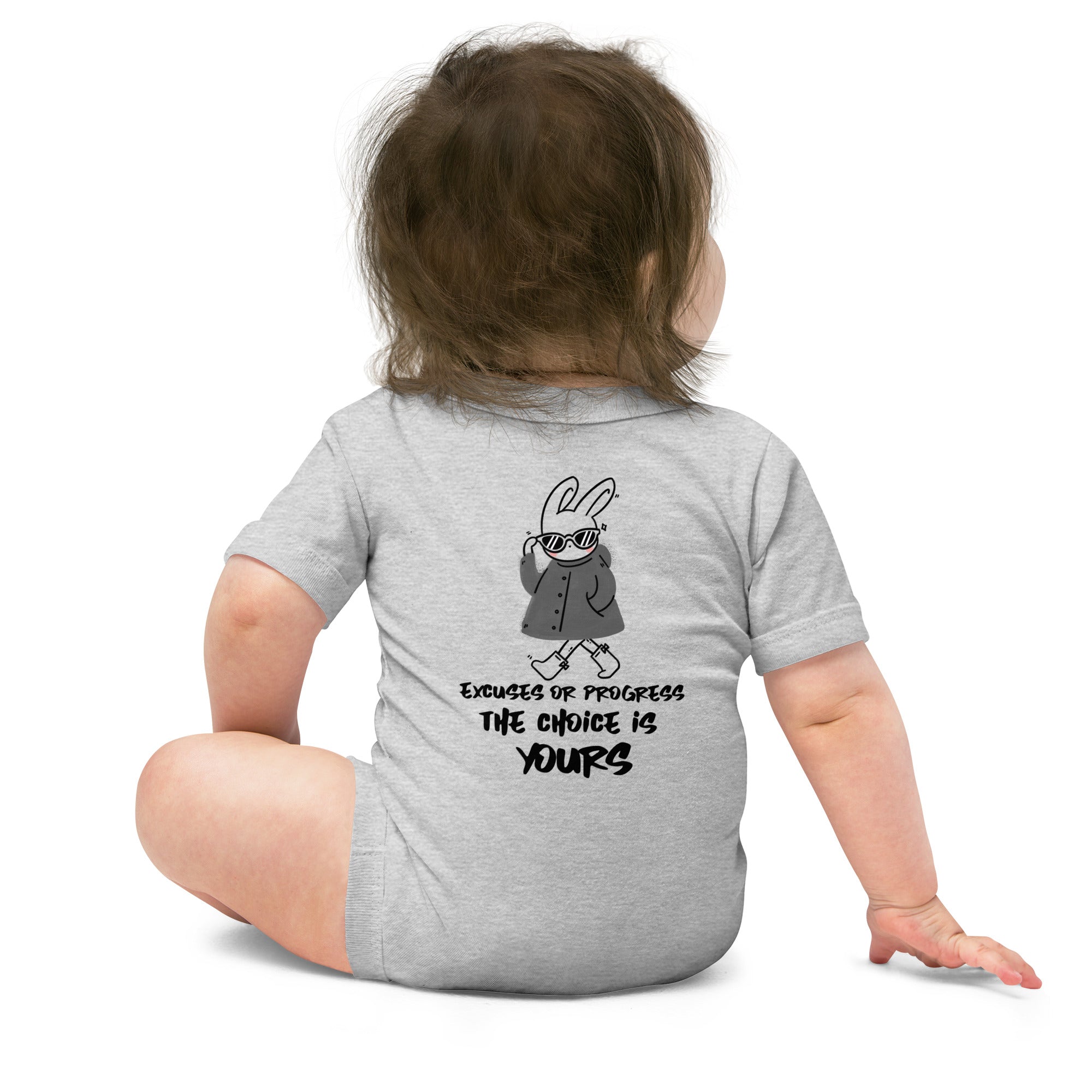 Excuses or Progress, the choice is yours  - Baby short sleeve one piece (back print)