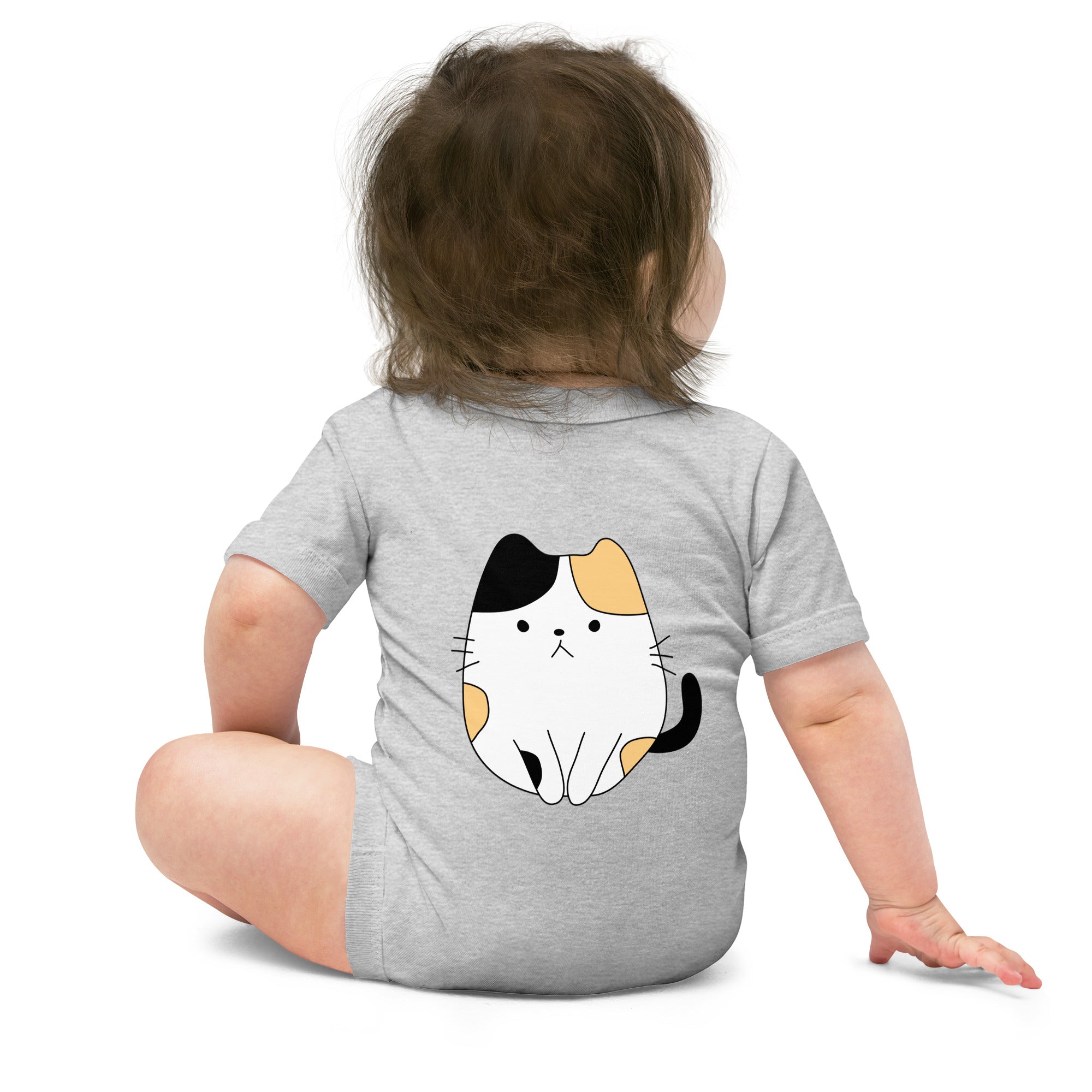 Meow V4 - Baby short sleeve one piece (back print)