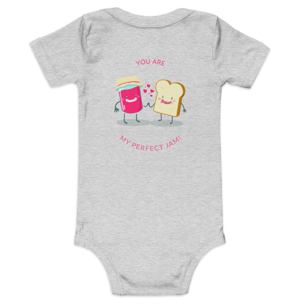 You are my perfect jam - Baby short sleeve one piece (back print)