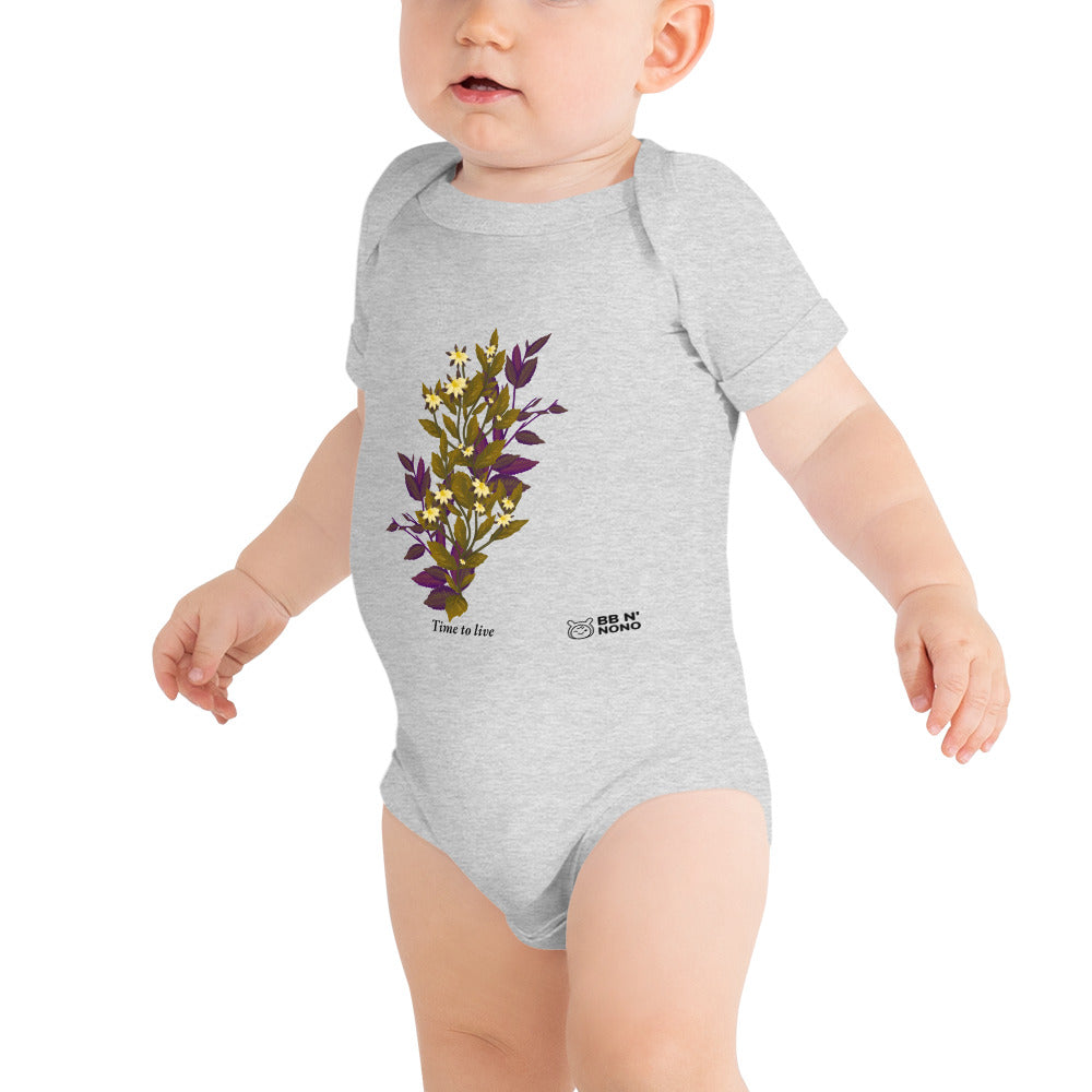 botanical illustration - Baby short sleeve one piece