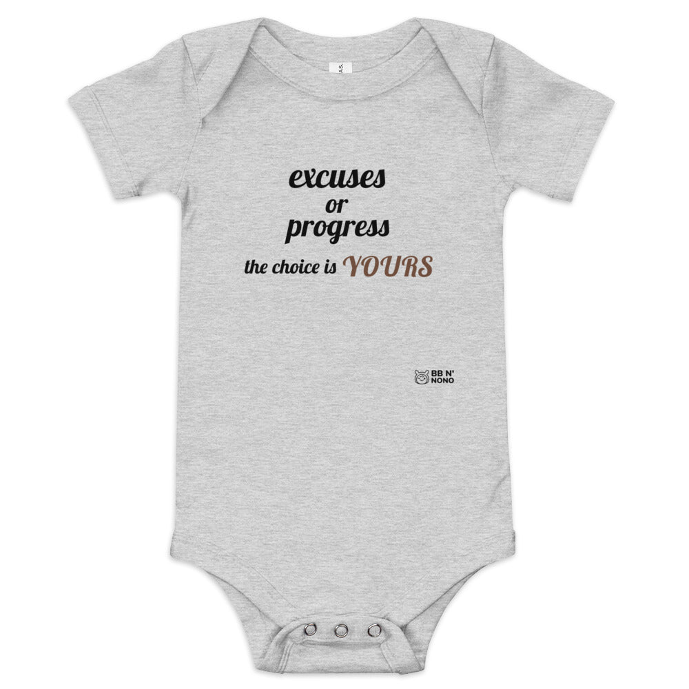 Excuses or Progress, the choice is yours V - Baby short sleeve one piece