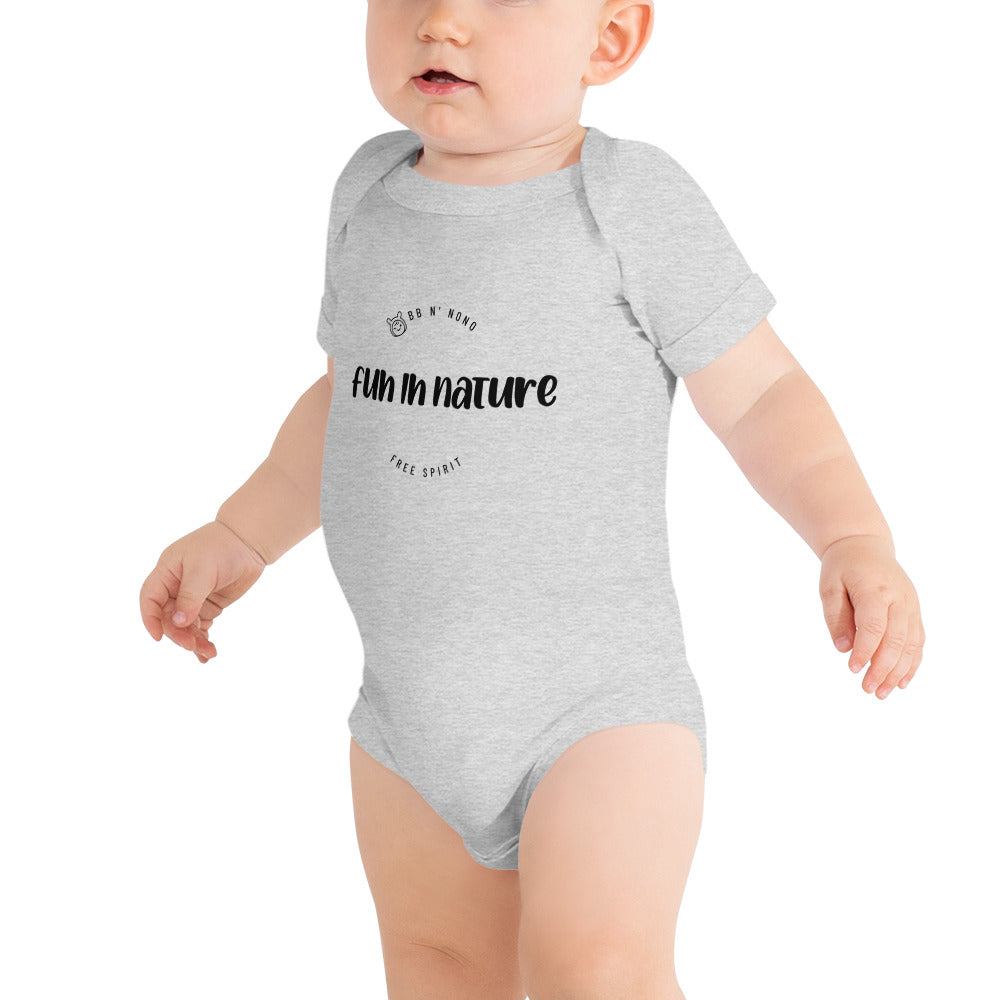 Fun in nature with logo - Baby short sleeve one piece