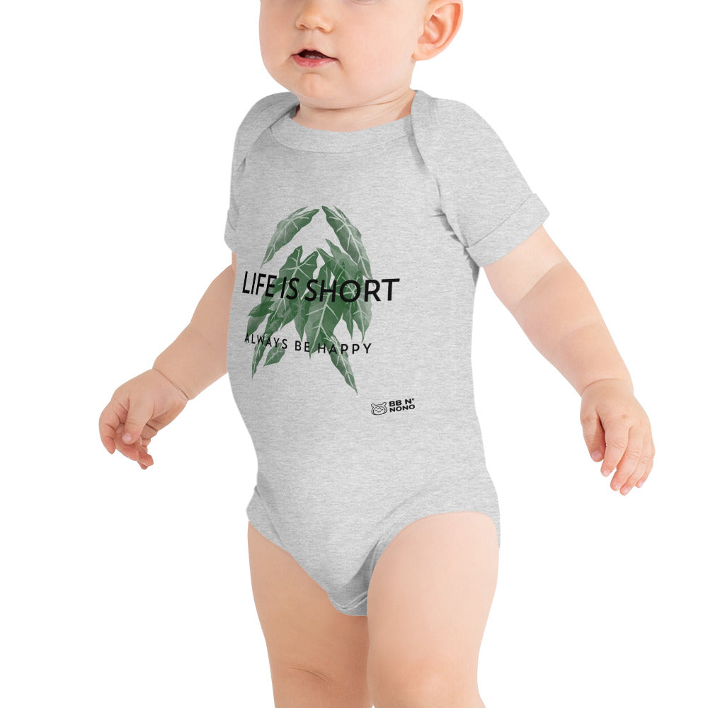 Life is short, always be happy - Baby short sleeve one piece