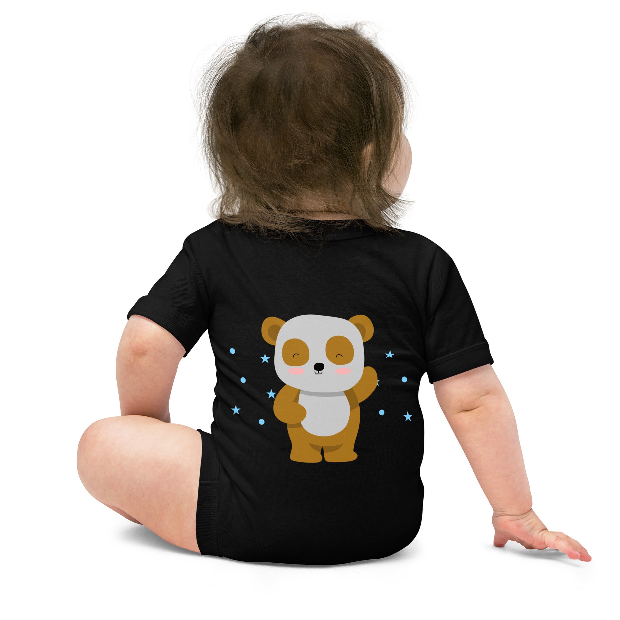 Sweet bear v1 - Baby short sleeve one piece (bank print)