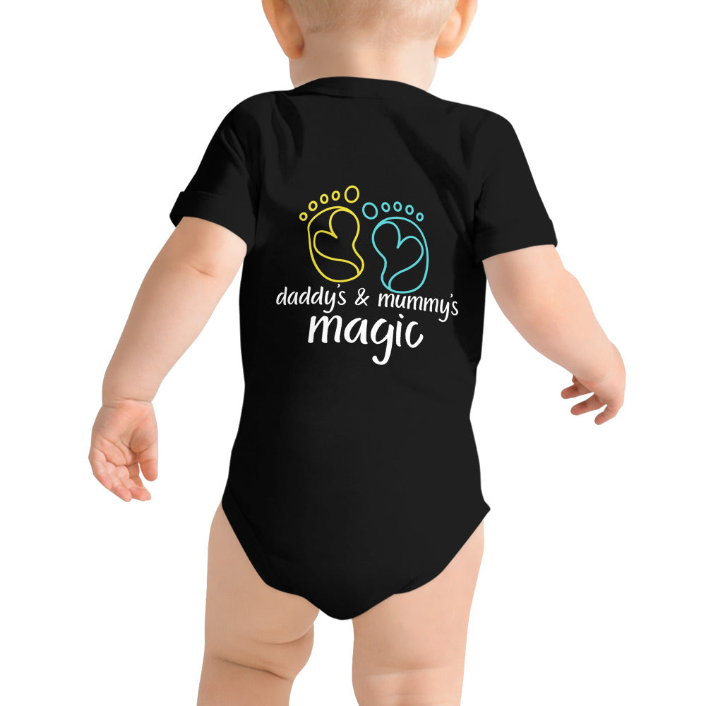 Daddy & Mummy's Magic - Baby short sleeve one piece (back print)