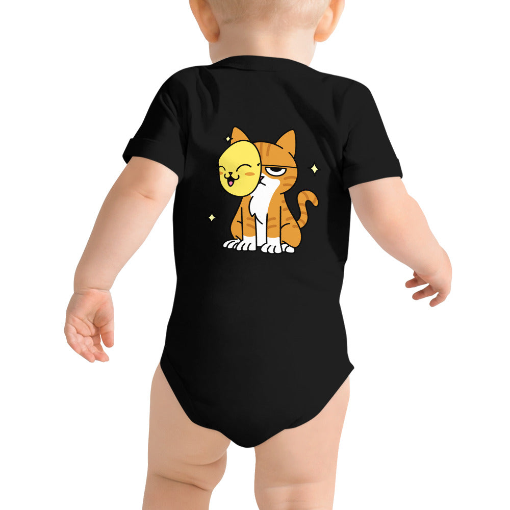 Meow at work - Baby short sleeve one piece (back print)