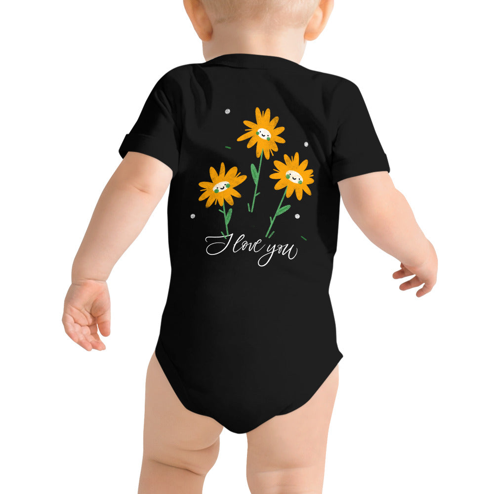 I love you - Baby short sleeve one piece (back print)