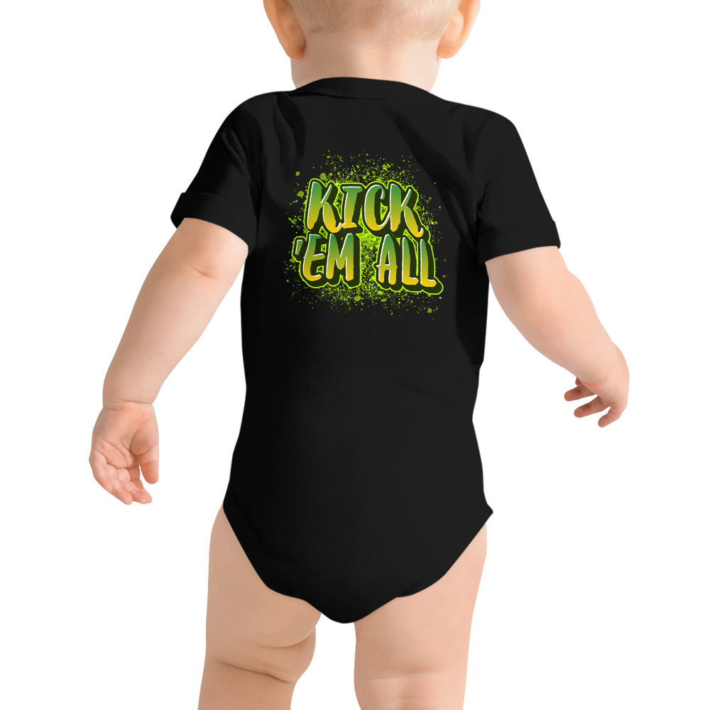 Kick'em all - Baby short sleeve one piece (back print)