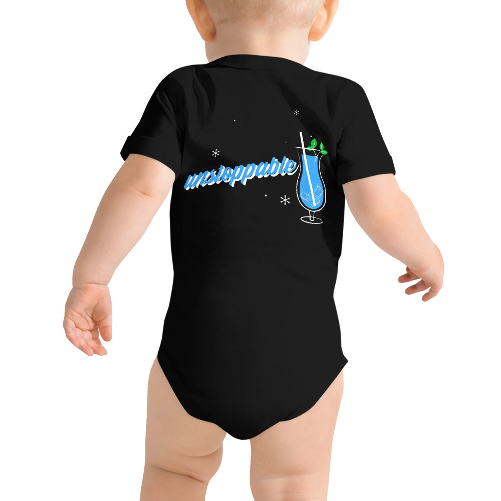 Unstoppable V - Baby short sleeve one piece (back print)