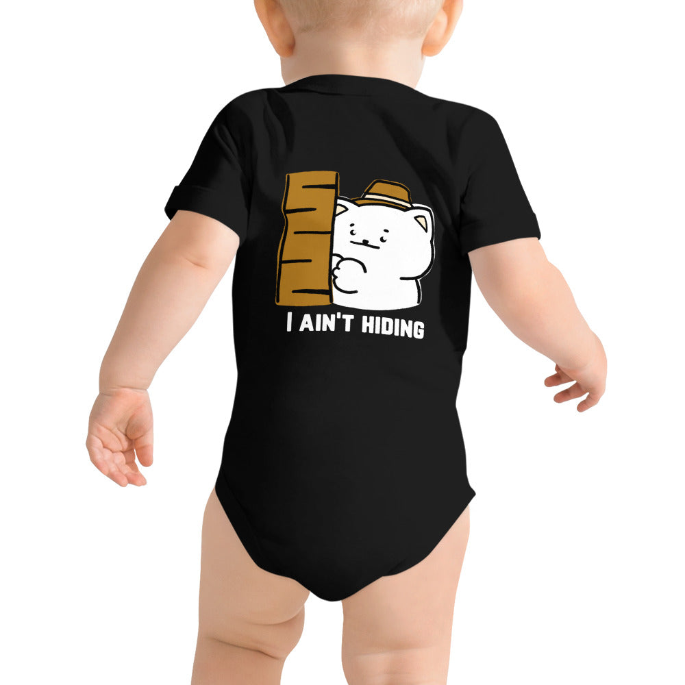 I ain't hiding - Baby short sleeve one piece (back print)