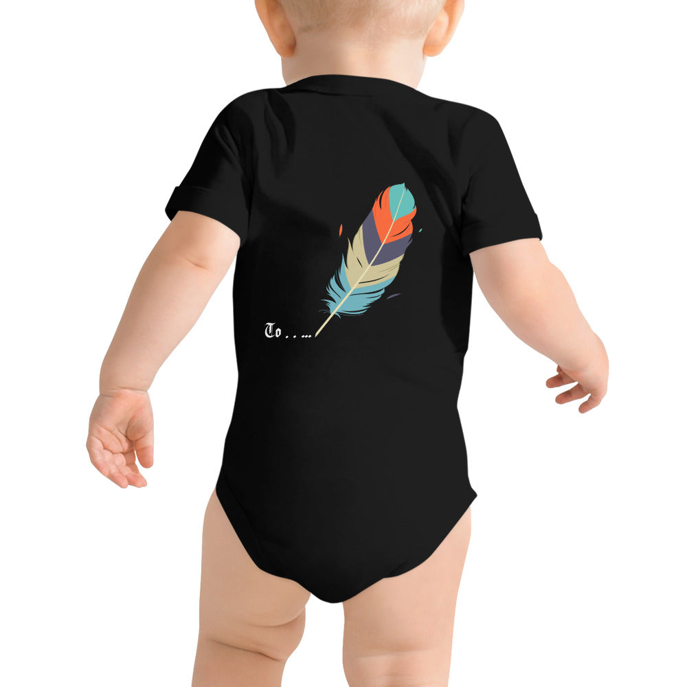 Feathers inspiration V2 - Baby short sleeve one piece (back print)