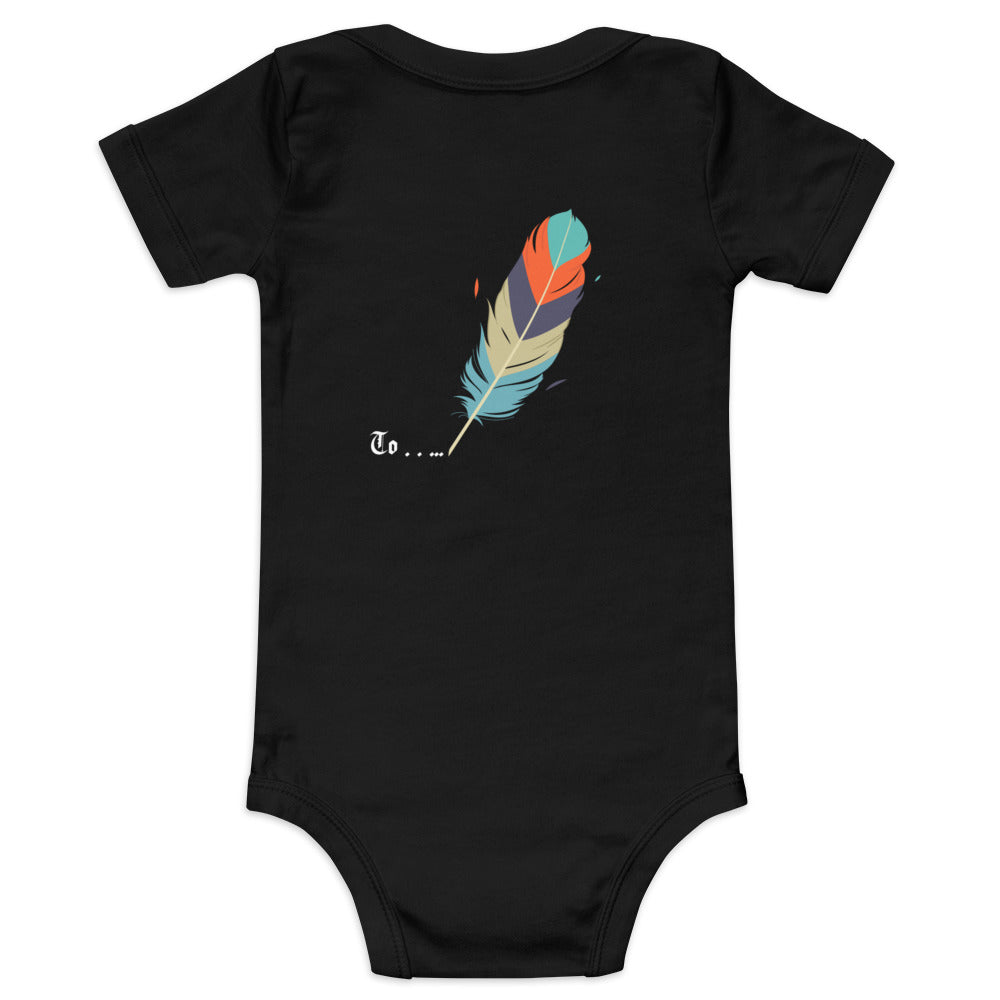 Feathers inspiration V2 - Baby short sleeve one piece (back print)