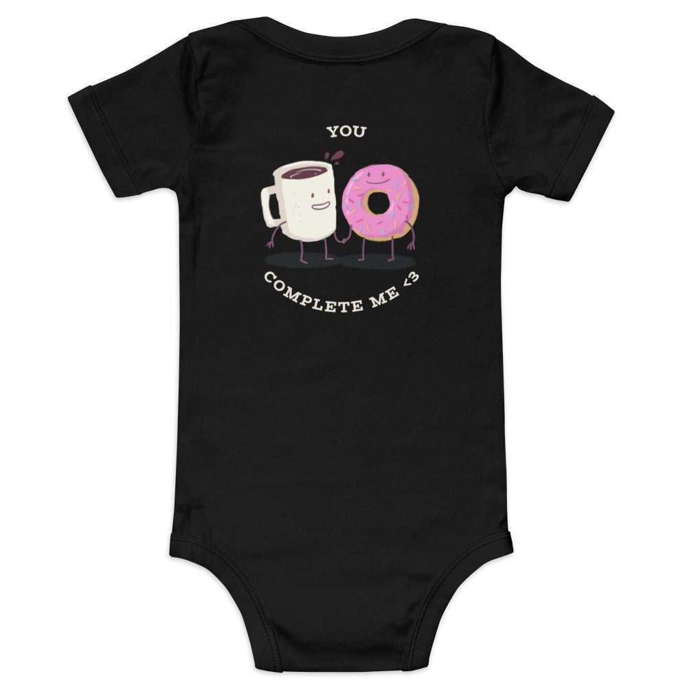 You complete me - Baby short sleeve one piece (back print)