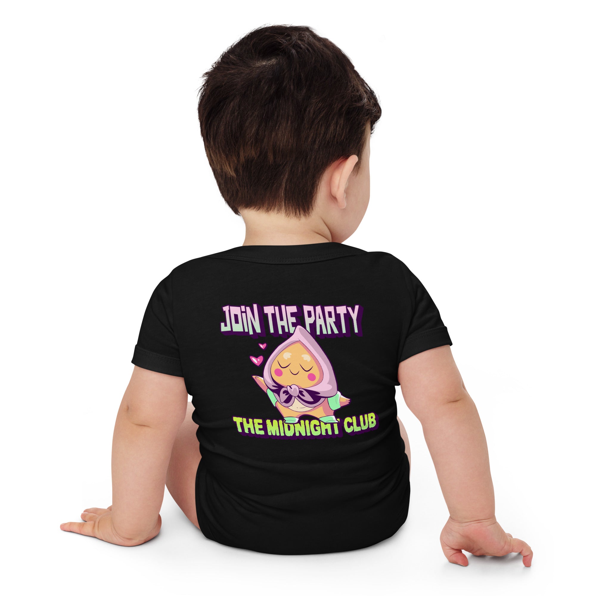 Join the party - The Midnight Club - Baby short sleeve one piece (back print)