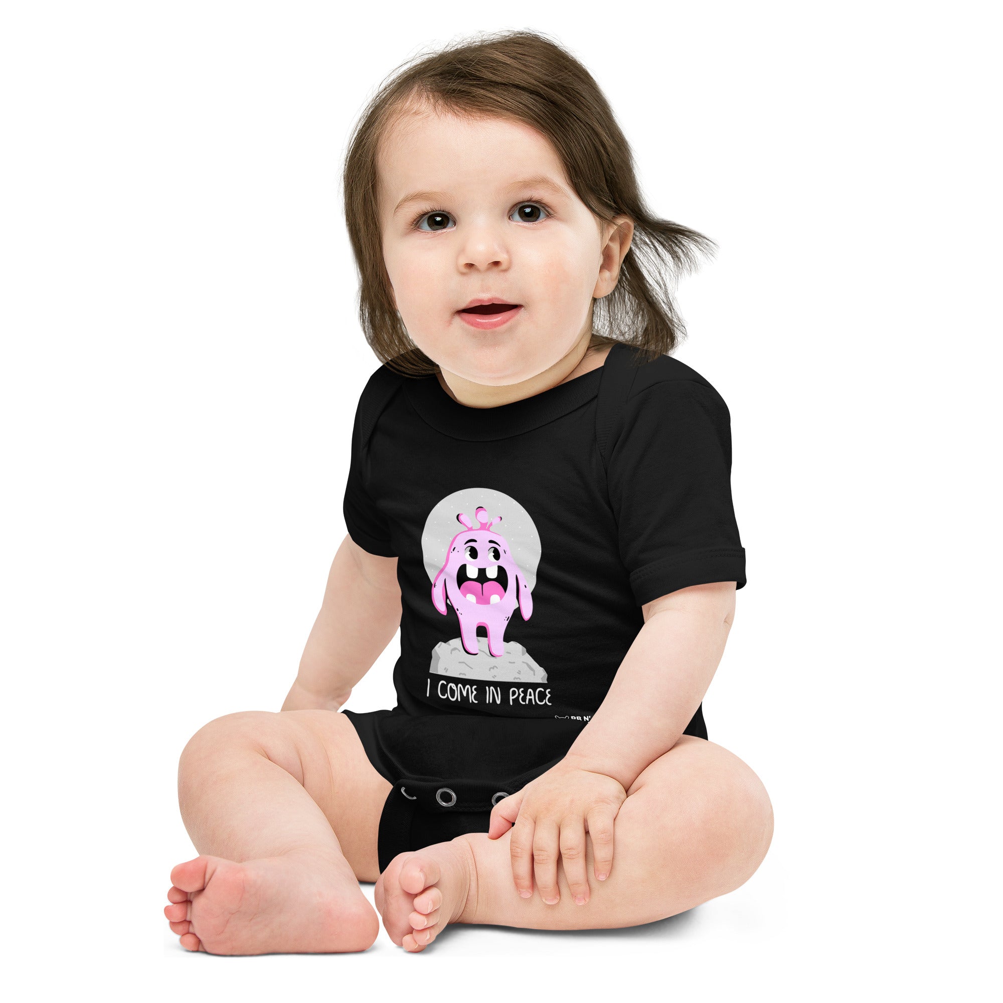 V Cute monster - Baby short sleeve one piece