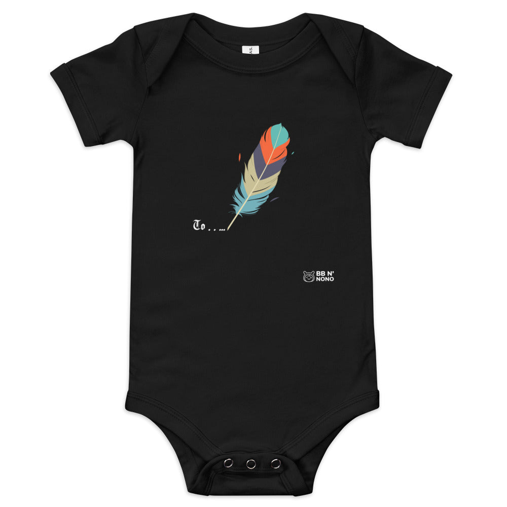 Feathers inspiration V2 - Baby short sleeve one piece