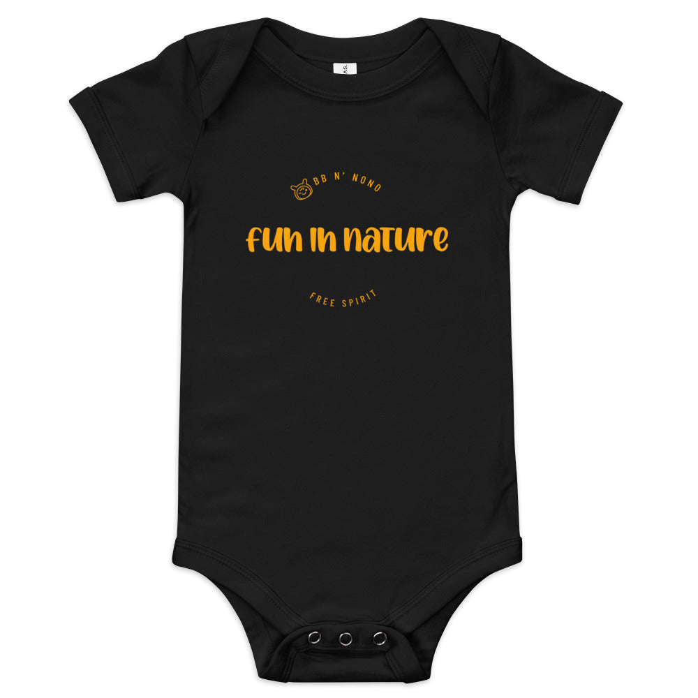 Fun in nature with logo - Baby short sleeve one piece