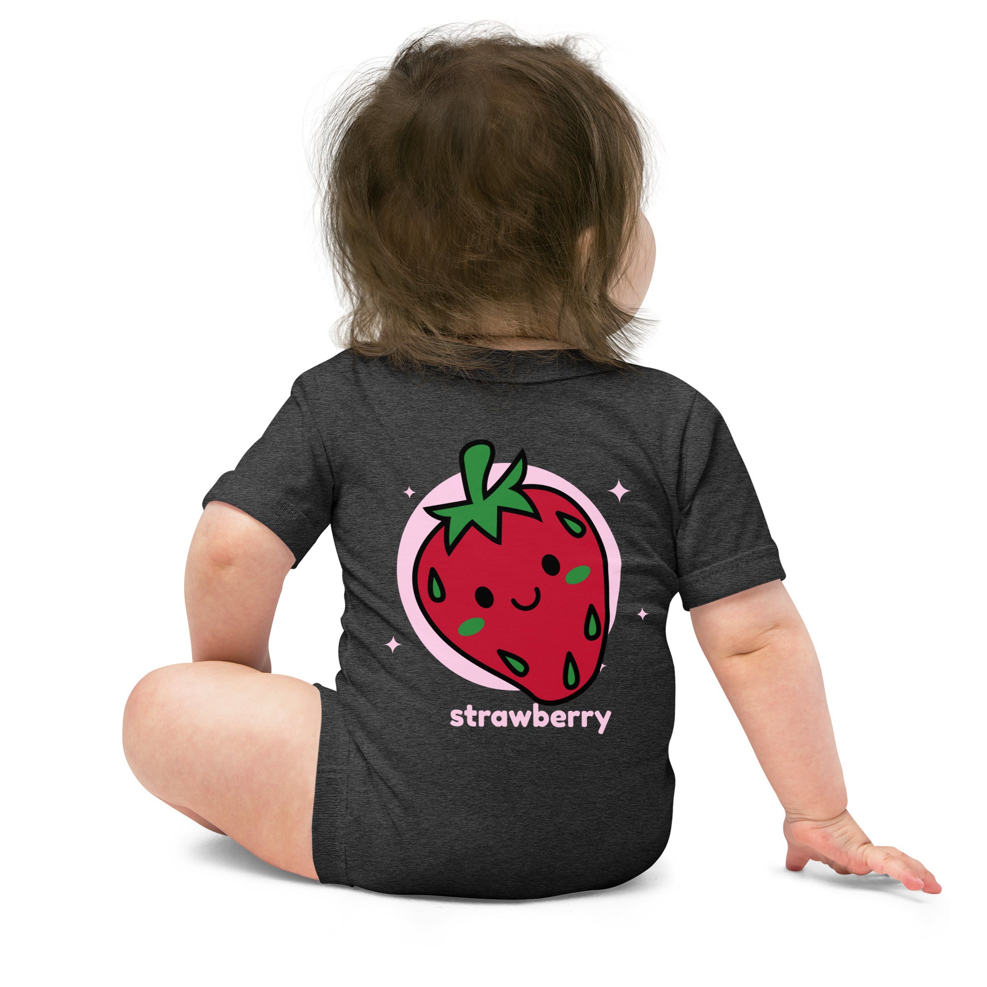 Strawberry - Baby short sleeve one piece (back print)