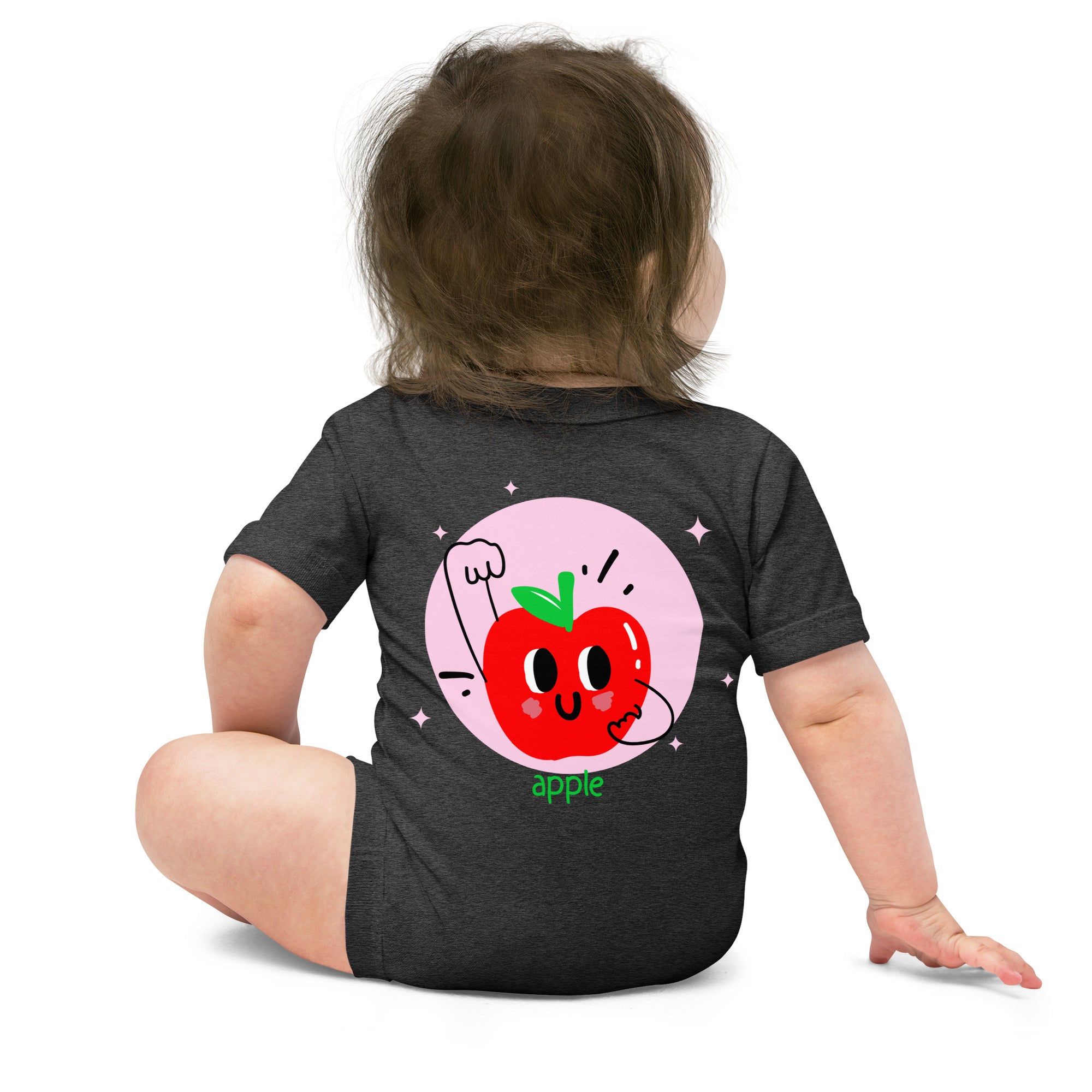 Apple - Baby short sleeve one piece (back print)