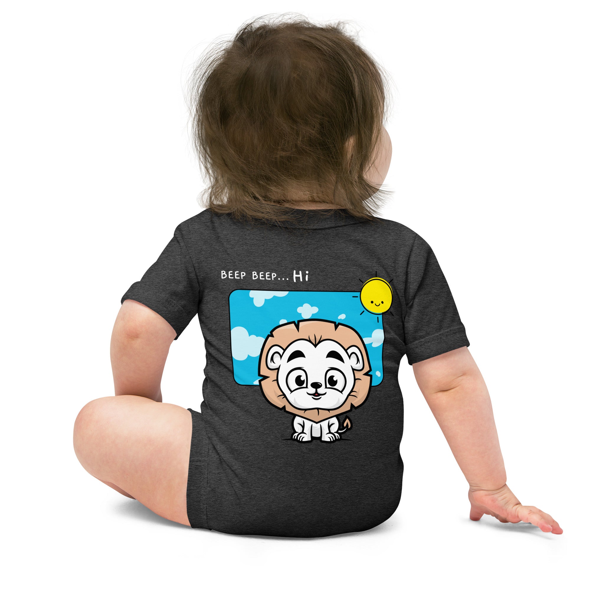 Lit Lion - Baby short sleeve one piece (back print)