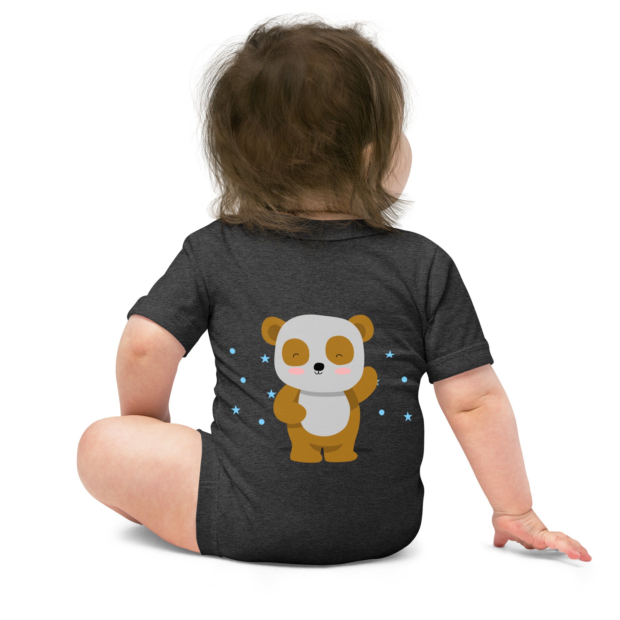 Sweet bear v1 - Baby short sleeve one piece (bank print)