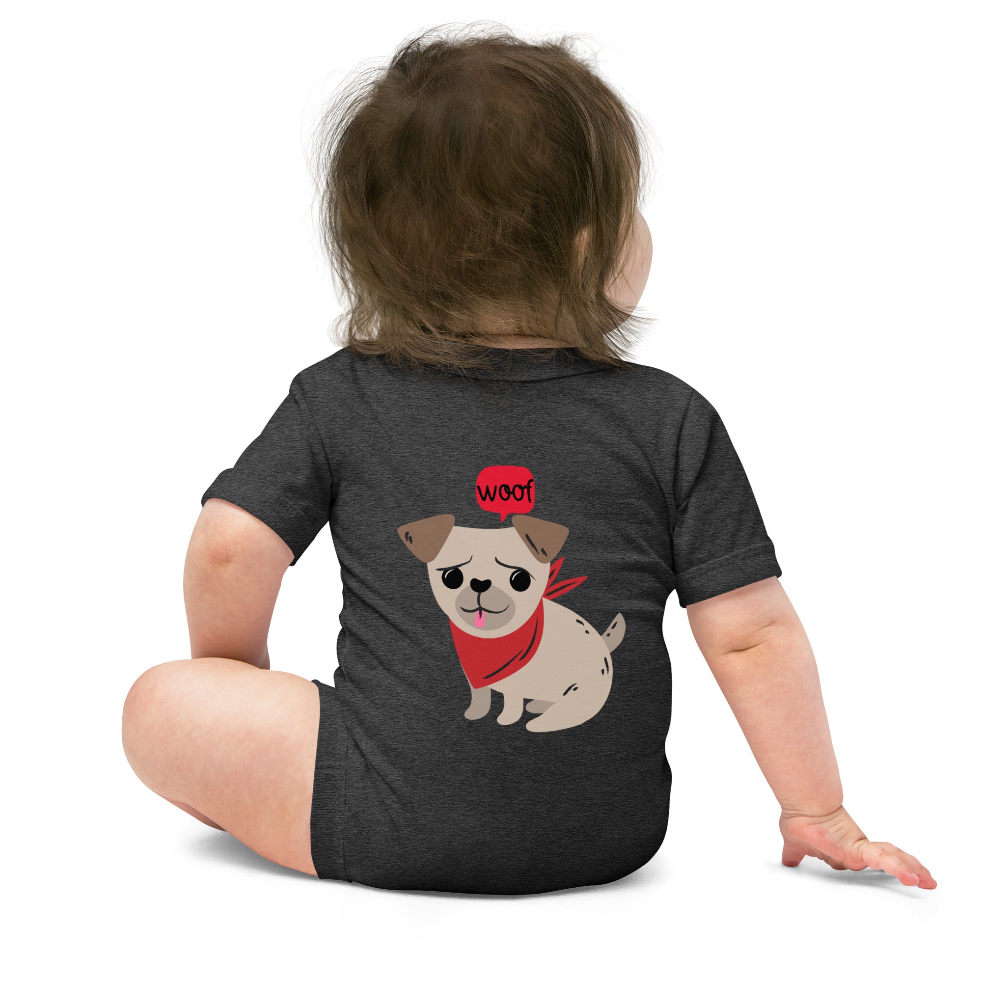 Woof v2 - Baby short sleeve one piece (back print)