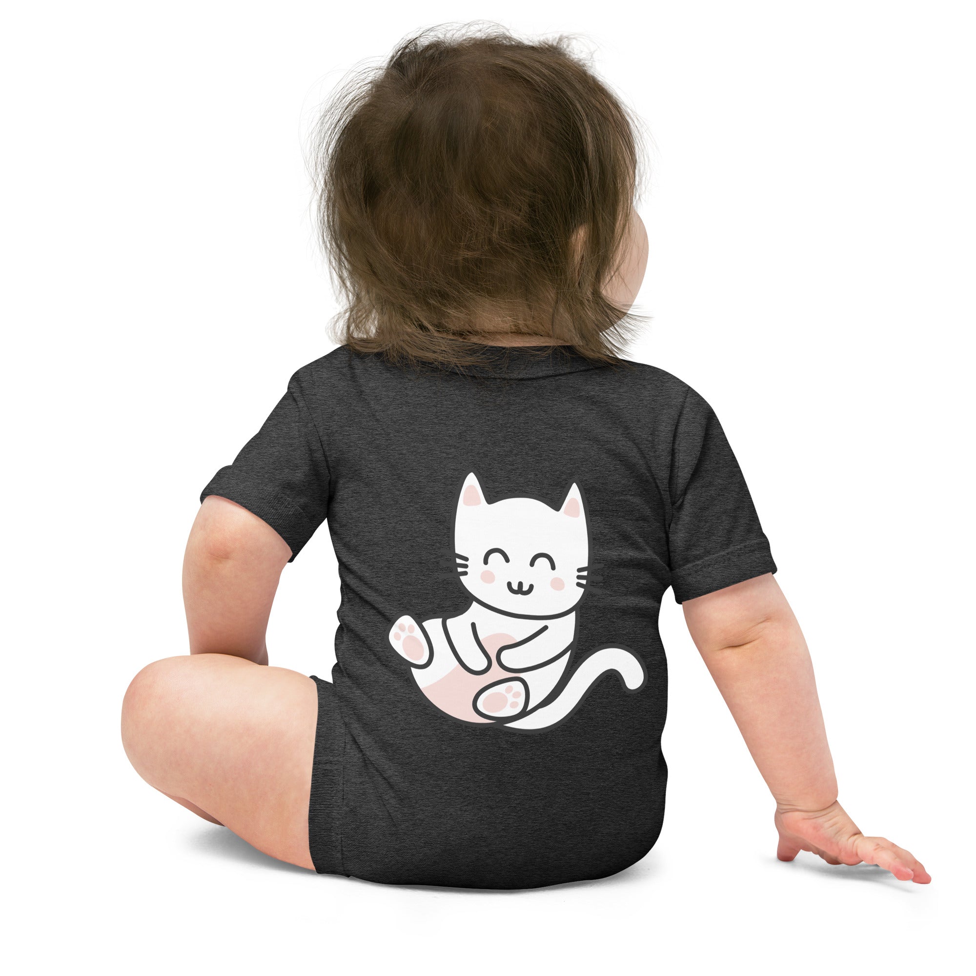 Meow V3 - Baby short sleeve one piece (back print)