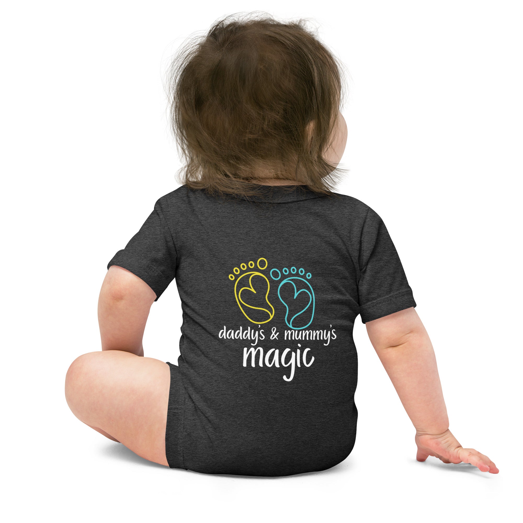 Daddy & Mummy's Magic - Baby short sleeve one piece (back print)