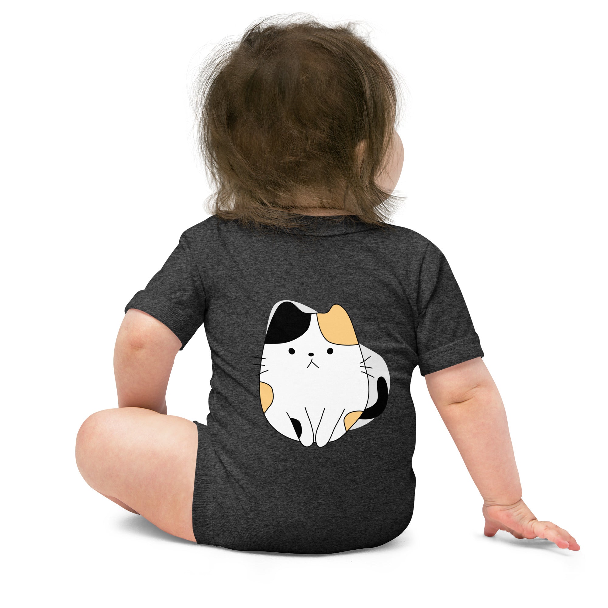 Meow V4 - Baby short sleeve one piece (back print)