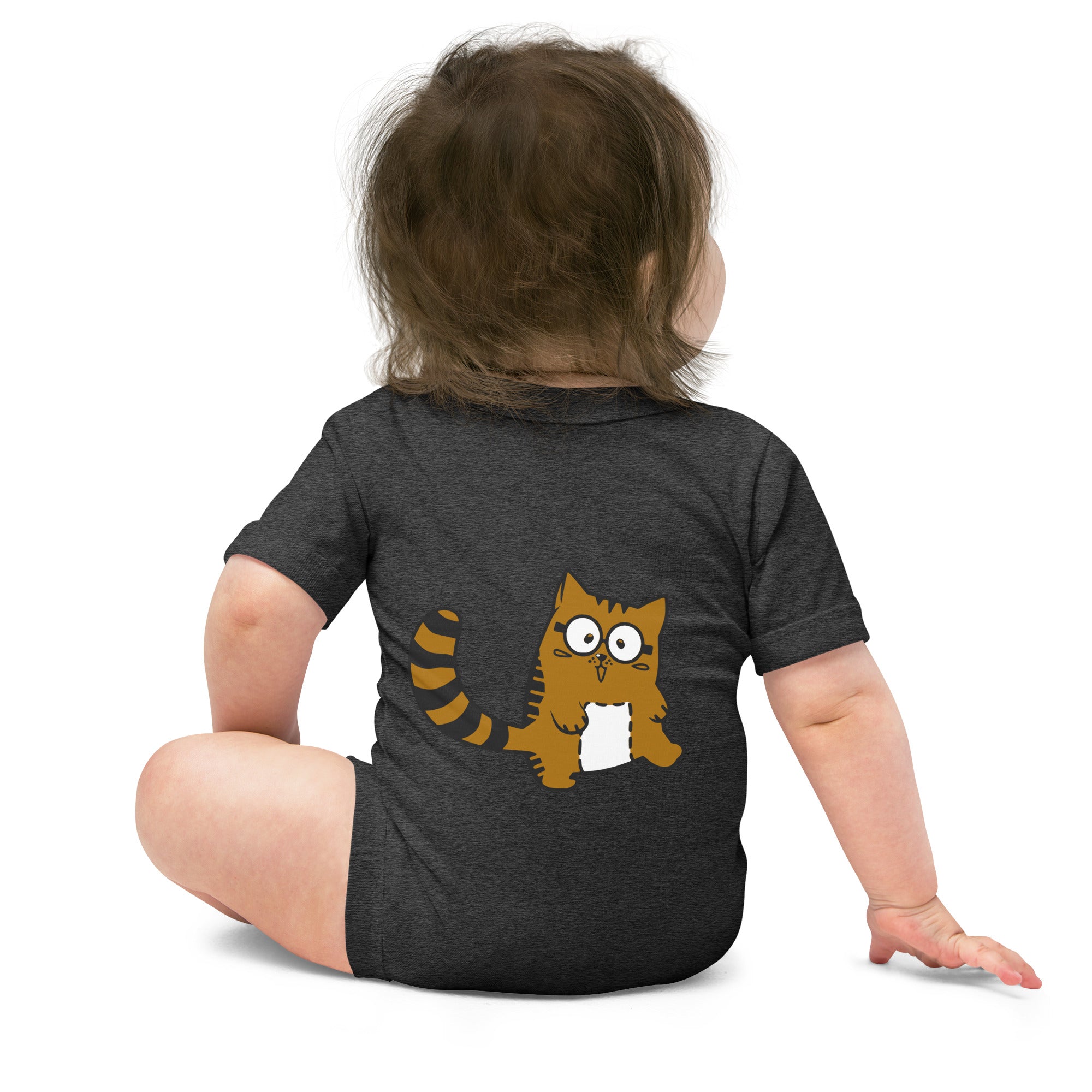 Meow V5 - Baby short sleeve one piece (back print)