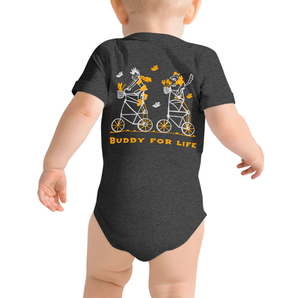 Buddy for life - Baby short sleeve one piece (back print)