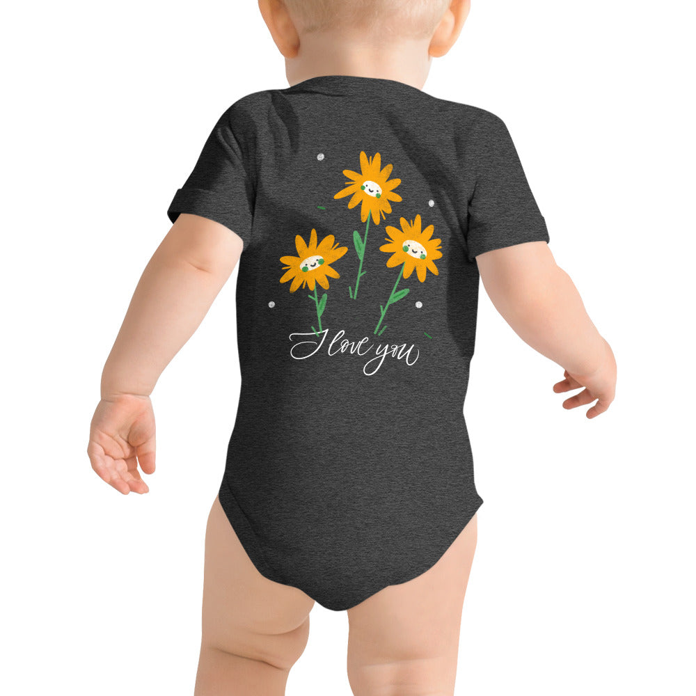 I love you - Baby short sleeve one piece (back print)