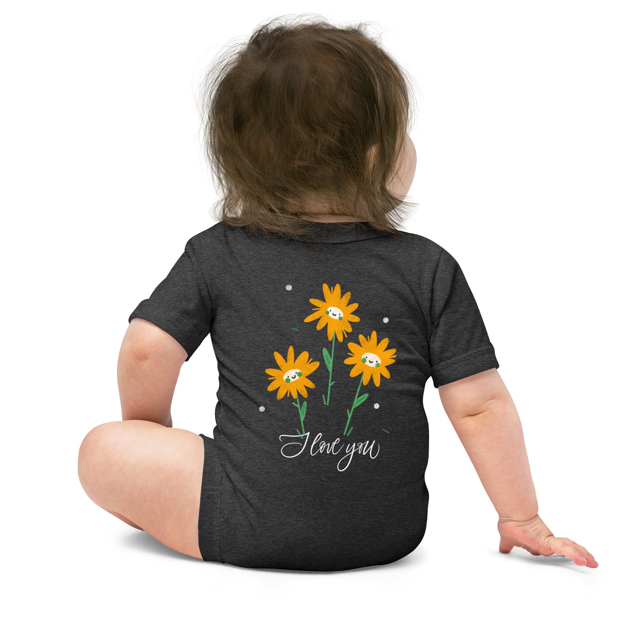 I love you - Baby short sleeve one piece (back print)